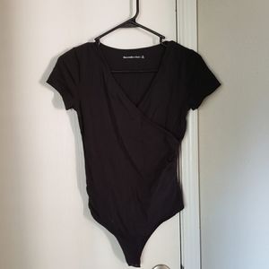 Black Wrap Top Abercrombie & Fitch Bodysuit